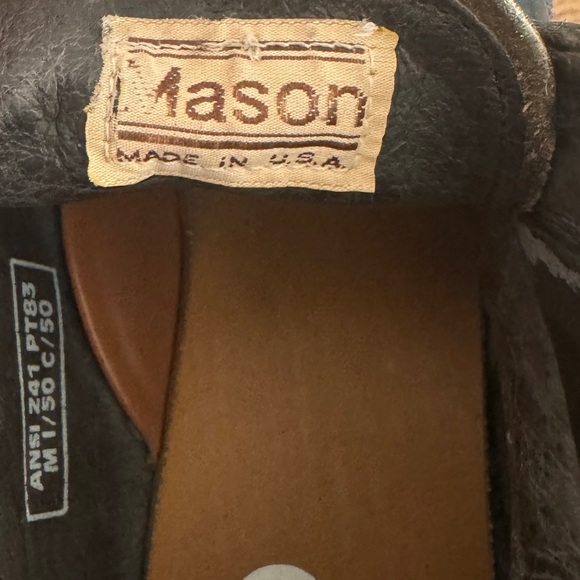 Vintage 1960’s Mason Chippewa Black Leather Steel Toe Boots Men’s Size 9 D - Picture 8 of 8